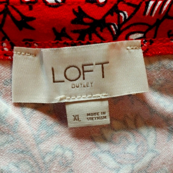 LOFT OUTLET by Ann Taylor Summer Dress Red Sleeveless - XL - NWOT - Picture 2 of 14